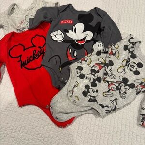 Disney Mickey Mouse Bodysuits - Red, Gray, Black